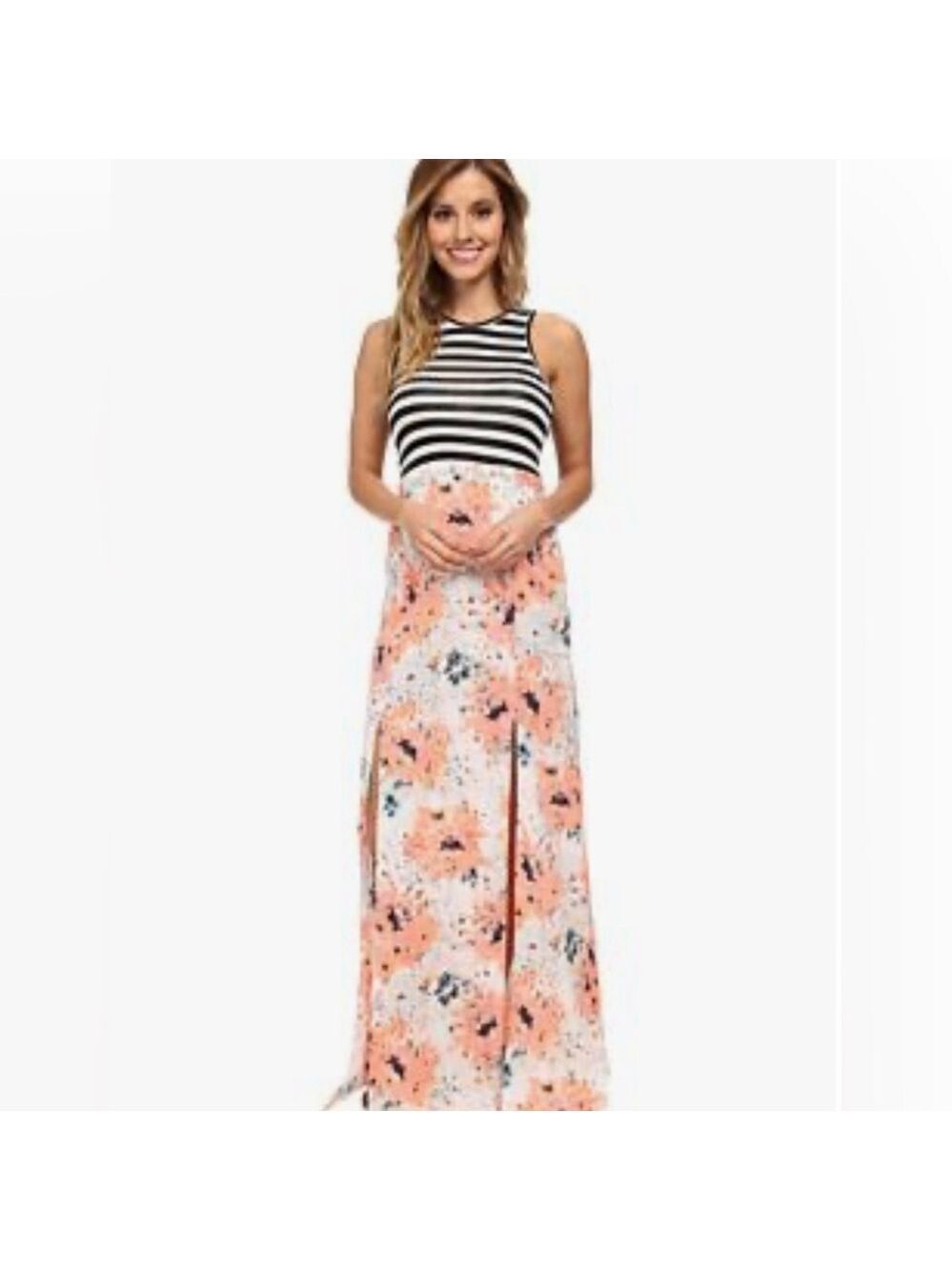 NWT Hurley Simone Tank Maxi Dress Lava Glow Cosmic Size S